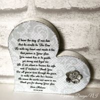 Mother of the Groom Freestanding Heart Grey/Silver Poem 2