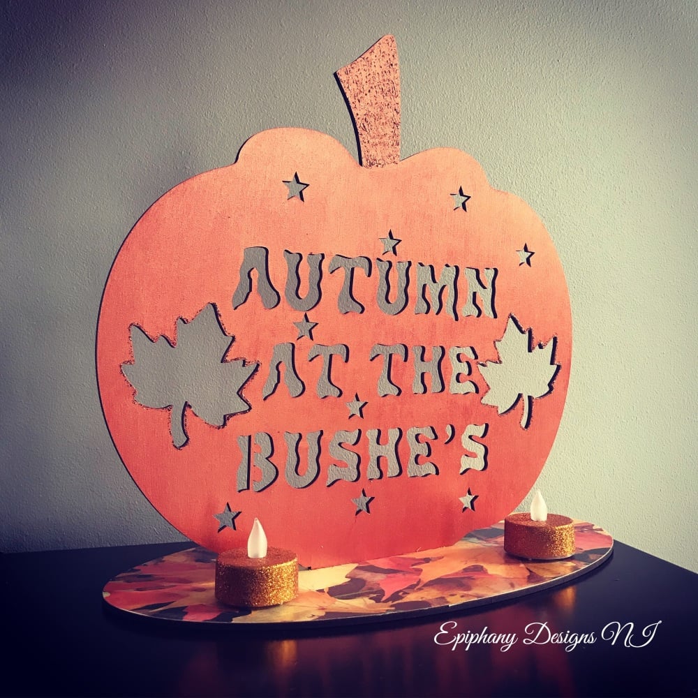 Freestanding Autumn at the .....pumpkin sign 