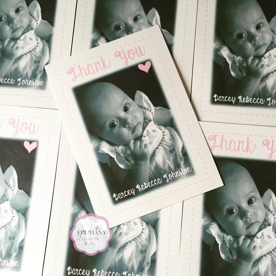 Baby Thank You Postcard with Photo -  Pack 10