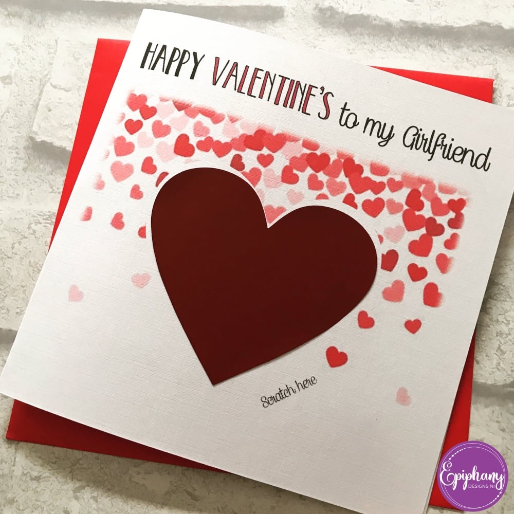 Scratch to Reveal Valentine’s Card - scatter hearts  