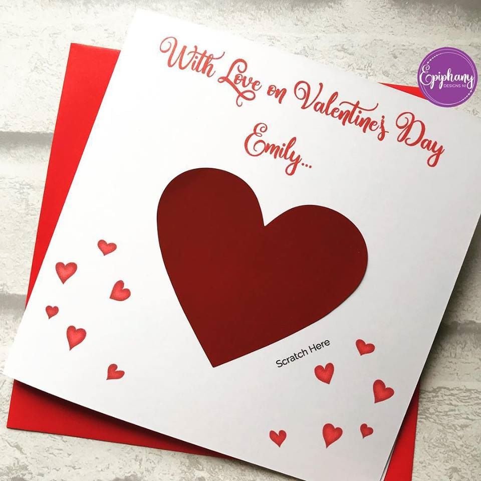 Scratch to Reveal Valentine’s Card - with love on Valentines