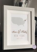 Foil Print - Engaged or Married Abroad - Personalised (framed/unframed)
