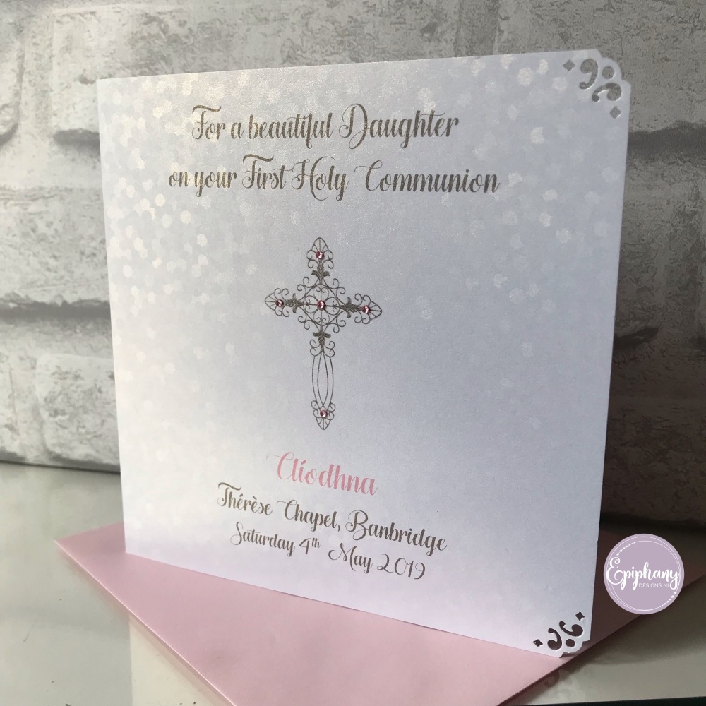 Chic Boutique Range Girls Holy Communion / Confirmation Card Sequins effect 