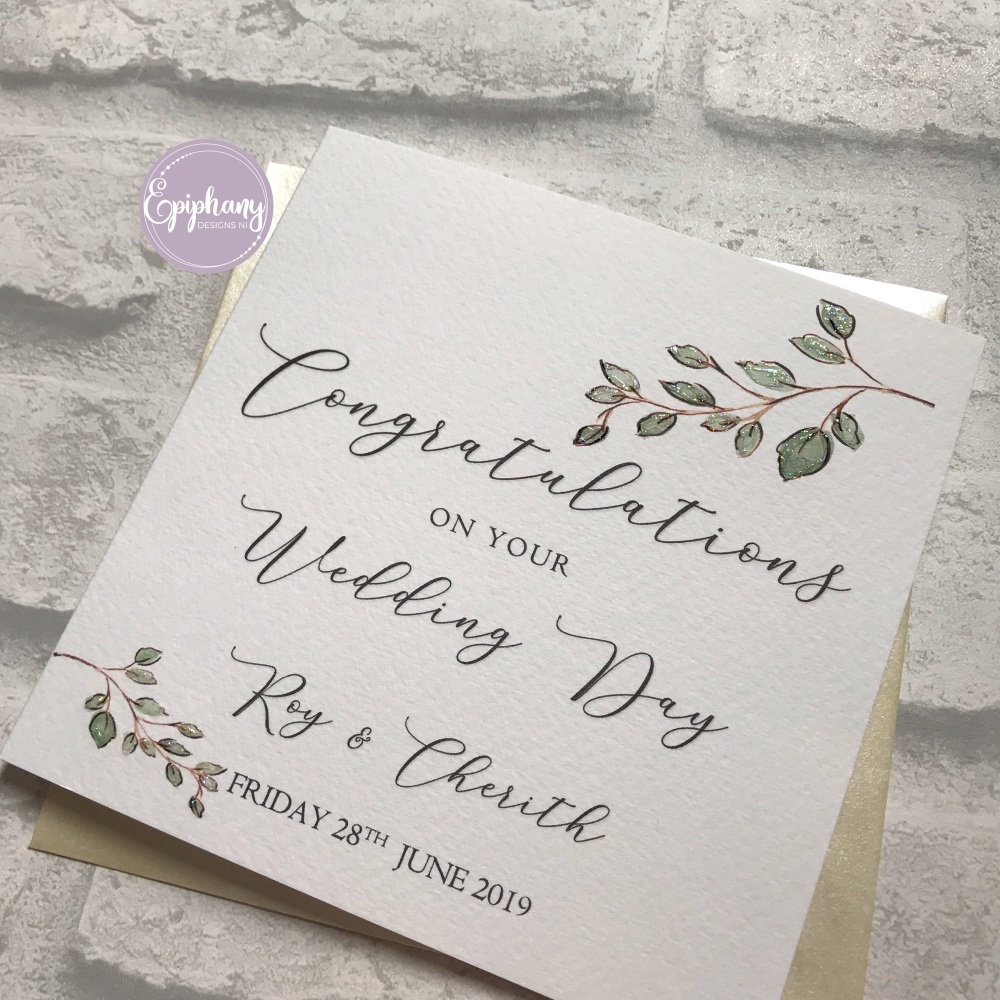 Chic Boutique -  Wedding Congratulations Card - succulents
