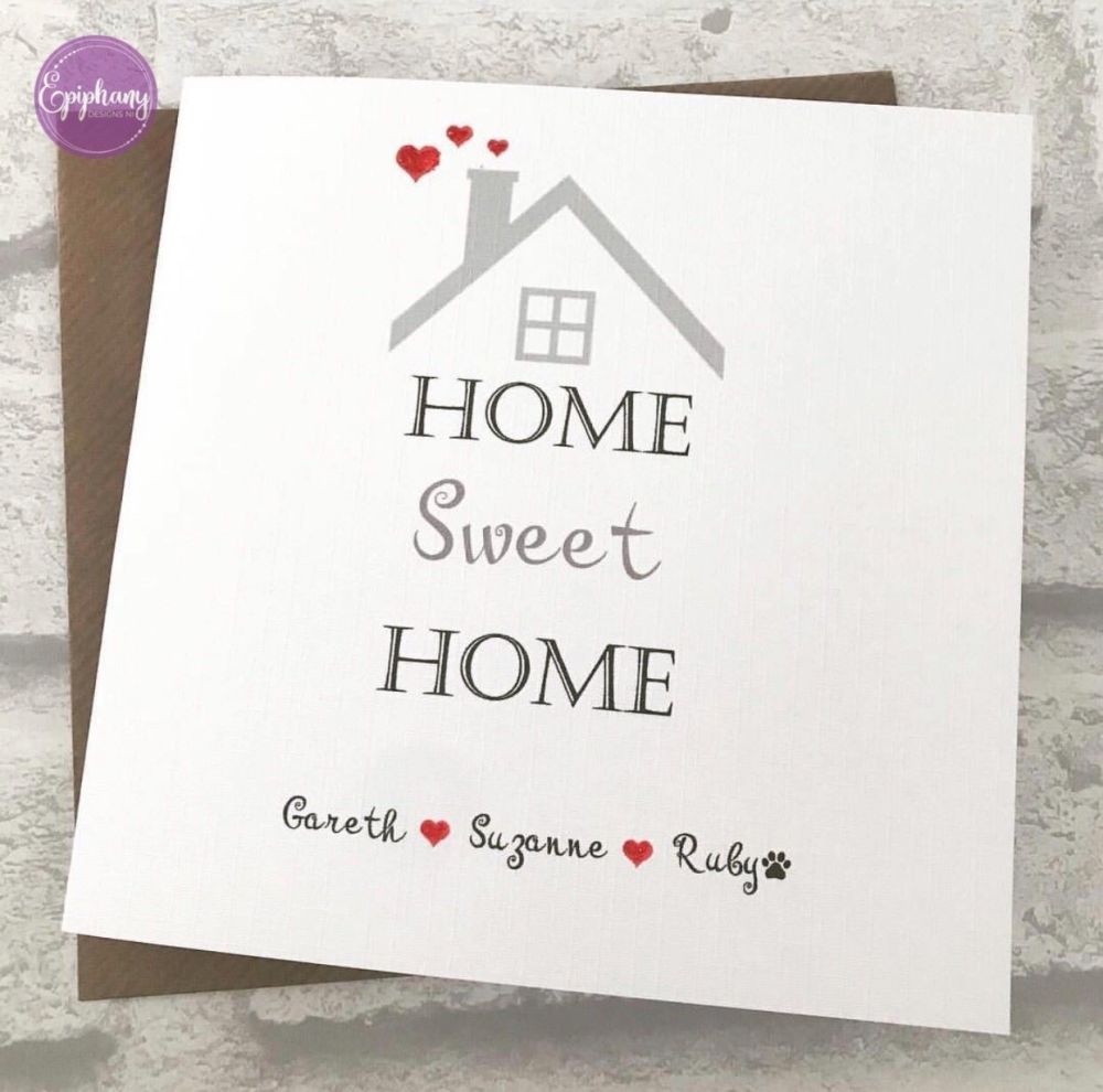 New Home Card Personalised "Home Sweet Home"