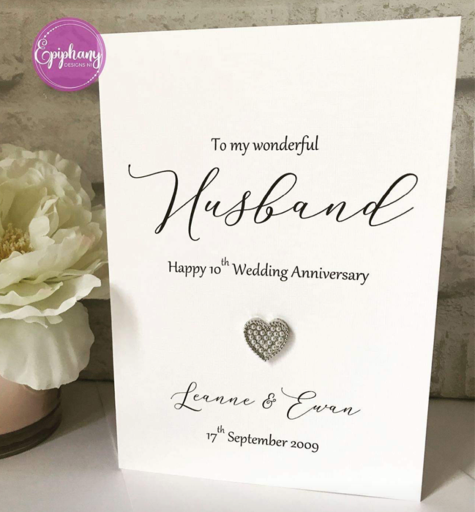 10th wedding anniversary card for husband