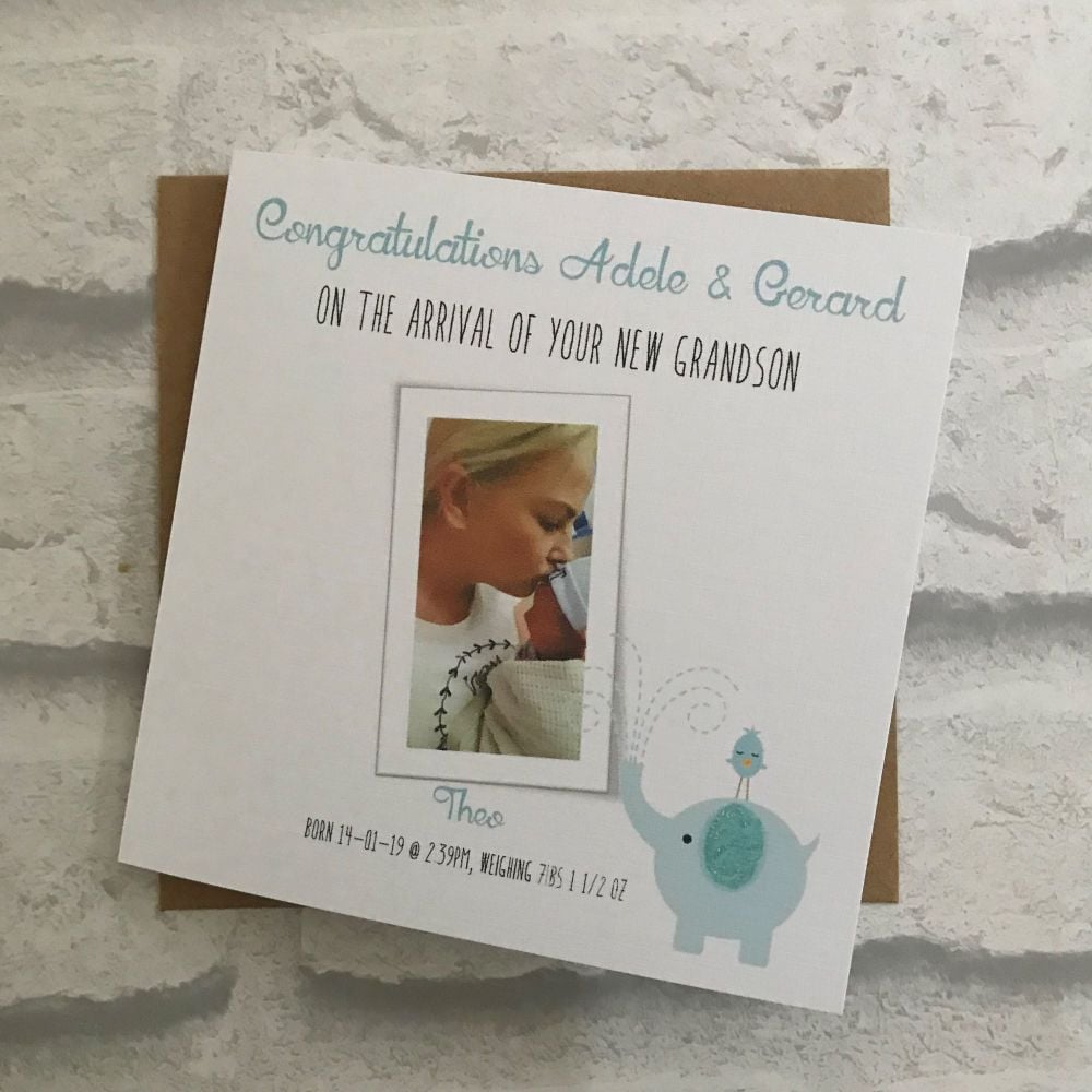New Grandchild Congratulations Card with photo 