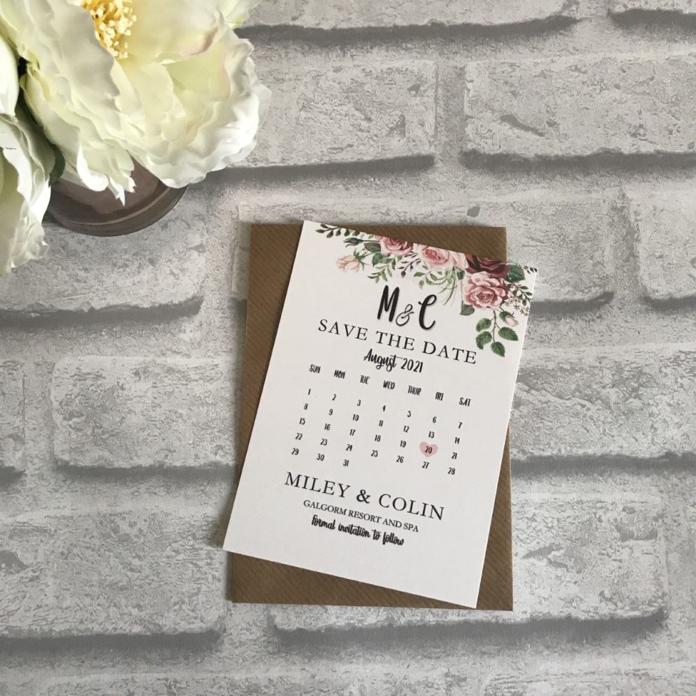 Save the Date - Vintage Floral (pack 10)
