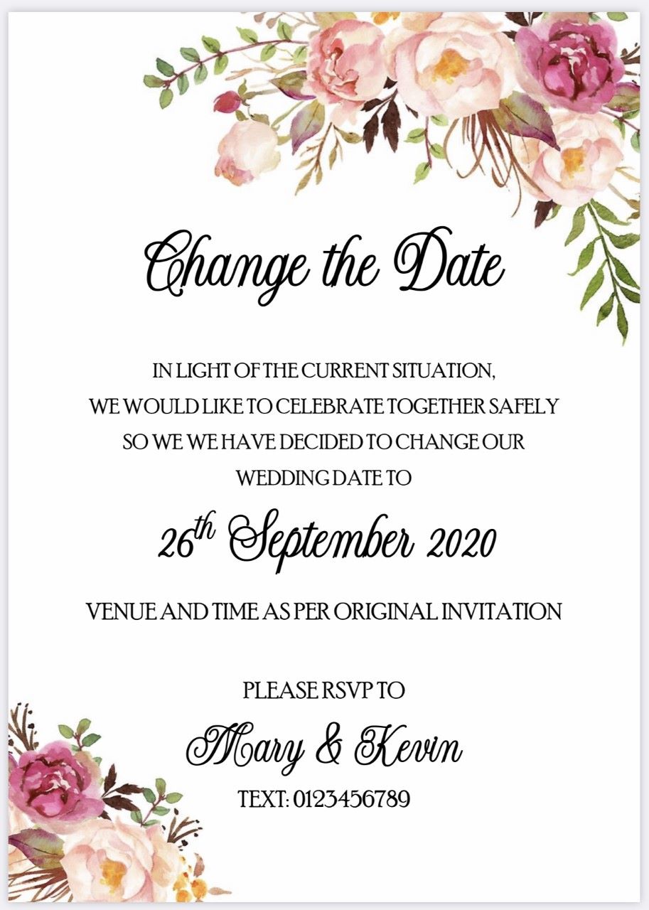 Change of Date Digital Download - Vintage Rose