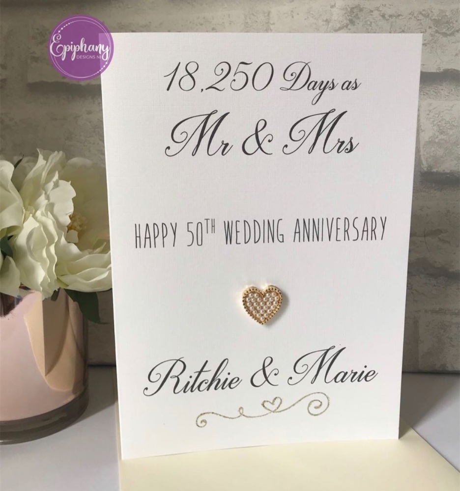 Wedding Anniversary Card with days and years married