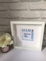 New Baby Typography Box Frame  - boy