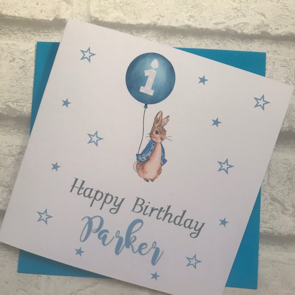 Peter Rabbit Birthday card  - personalised 