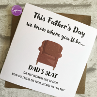 Fathers Day Card - Dads Seat, Grandads Seat, Papas Seat