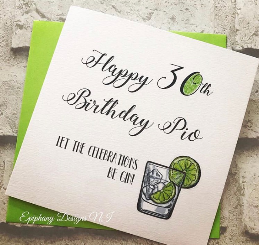 Birthday card - Let the Celebrations Be-Gin 