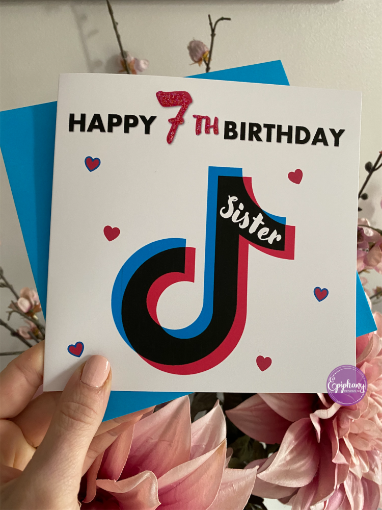 TikTok Birthday card personalised 