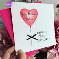Birthday card— personalised - count my blessings - special friend