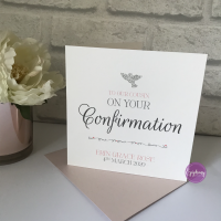 Chic Boutique Range Girls Communion / Confirmation Sequins Card with Dove