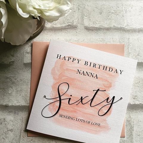 Chic Boutique - Script Age Birthday Card Watersplash