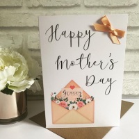 Mothers Day Card  - floral envelope - large card