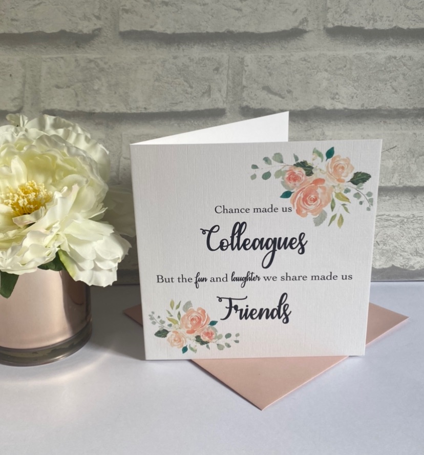 Chance made us colleagues greeting friend card 