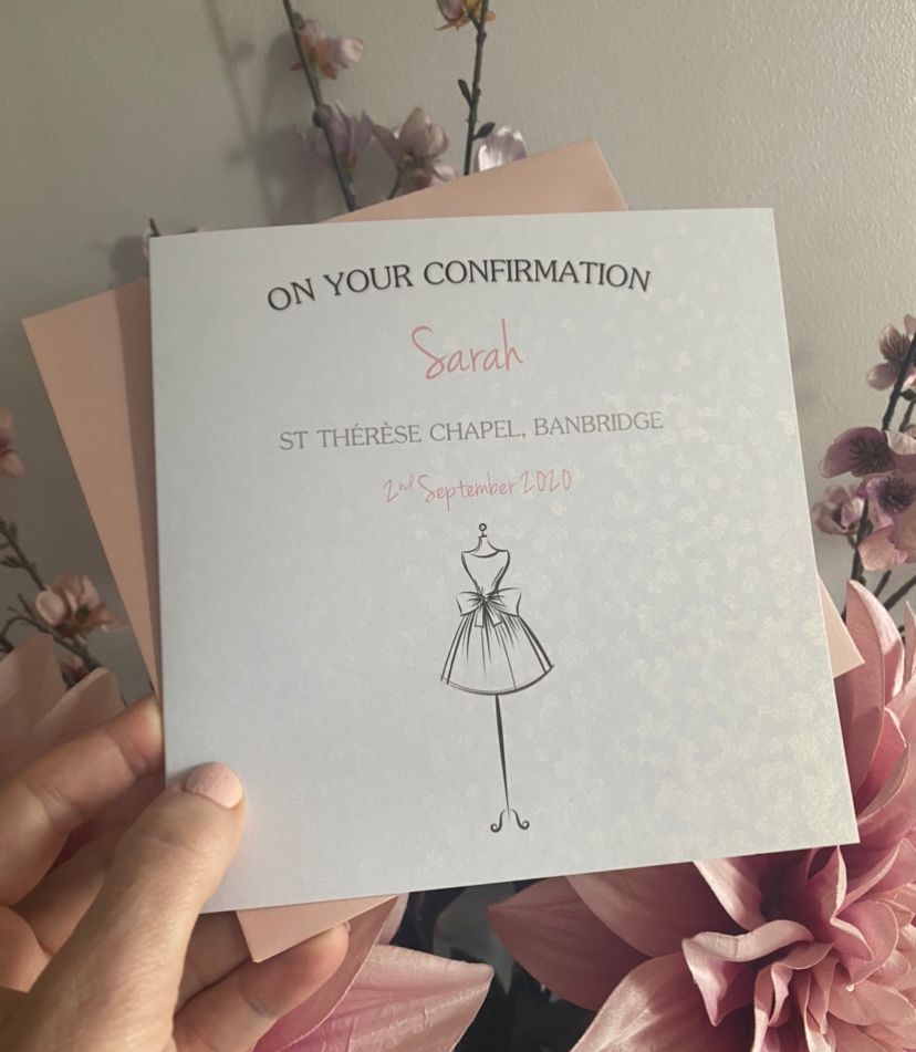 Holy Communion / Confirmation card - dress 