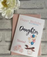 Birthday card for her - perfume and balloons