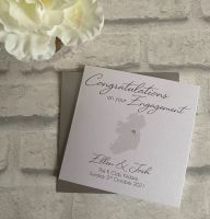 Engagement Congratulations Card with map and ring