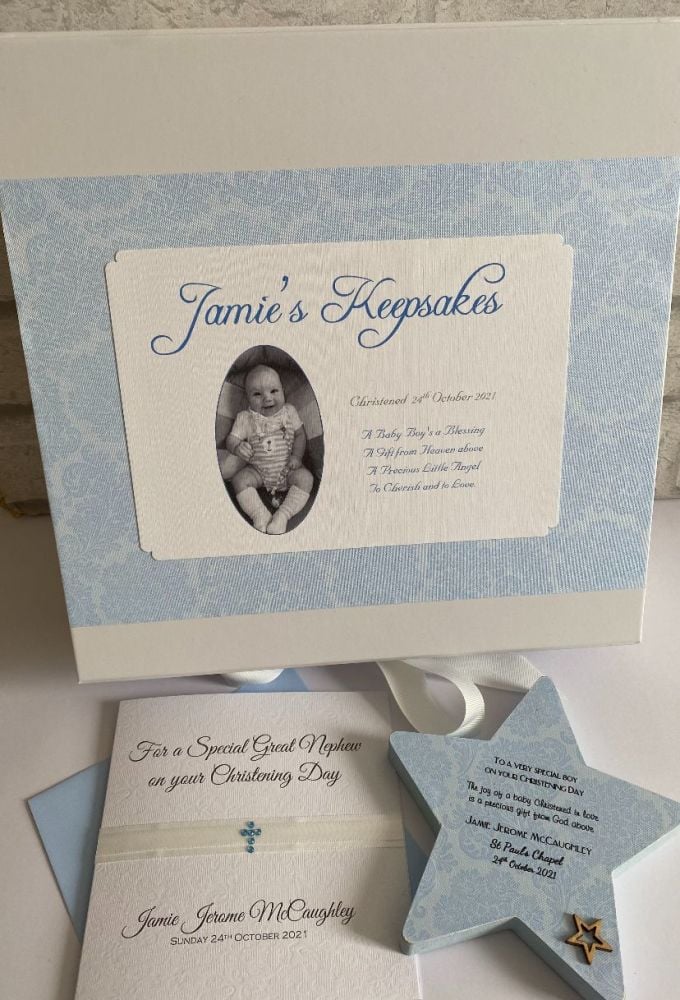 Christening Package with star - boy