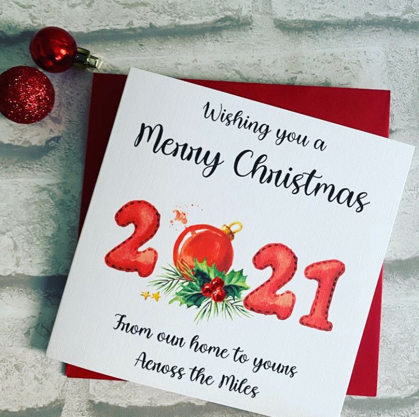Christmas Card with year  - standard card, pack 5 or 10