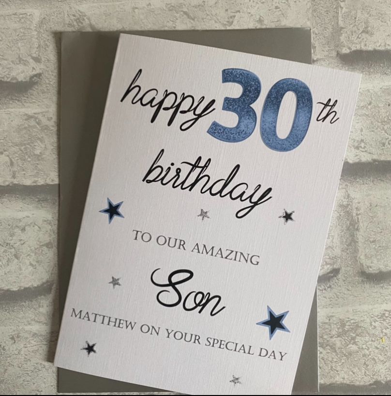 Birthday card - for him with age
