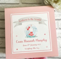 New Baby Girl Keepsake Box - Welcome to the World -