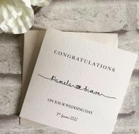 Luxury Pearlescent Engagement or Wedding Congratulations Card - modern calligraphy