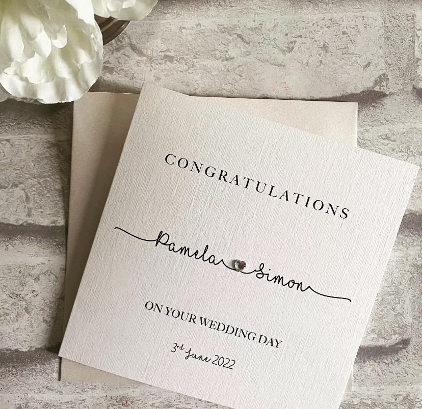 Luxury Pearlescent Engagement or Wedding Congratulations Card - modern call