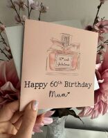Birthday card for her - perfume - rose gold