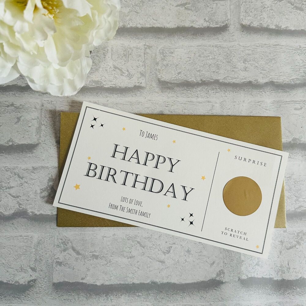 Birthday Scratch Surprise Voucher - Gold- any age