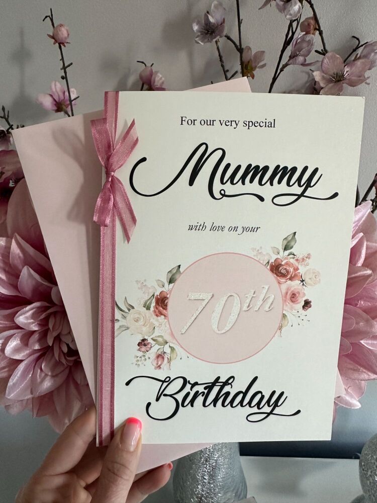 Birthday Card for her - any age and wording, Mummy, Granny, Nanny, Auntie