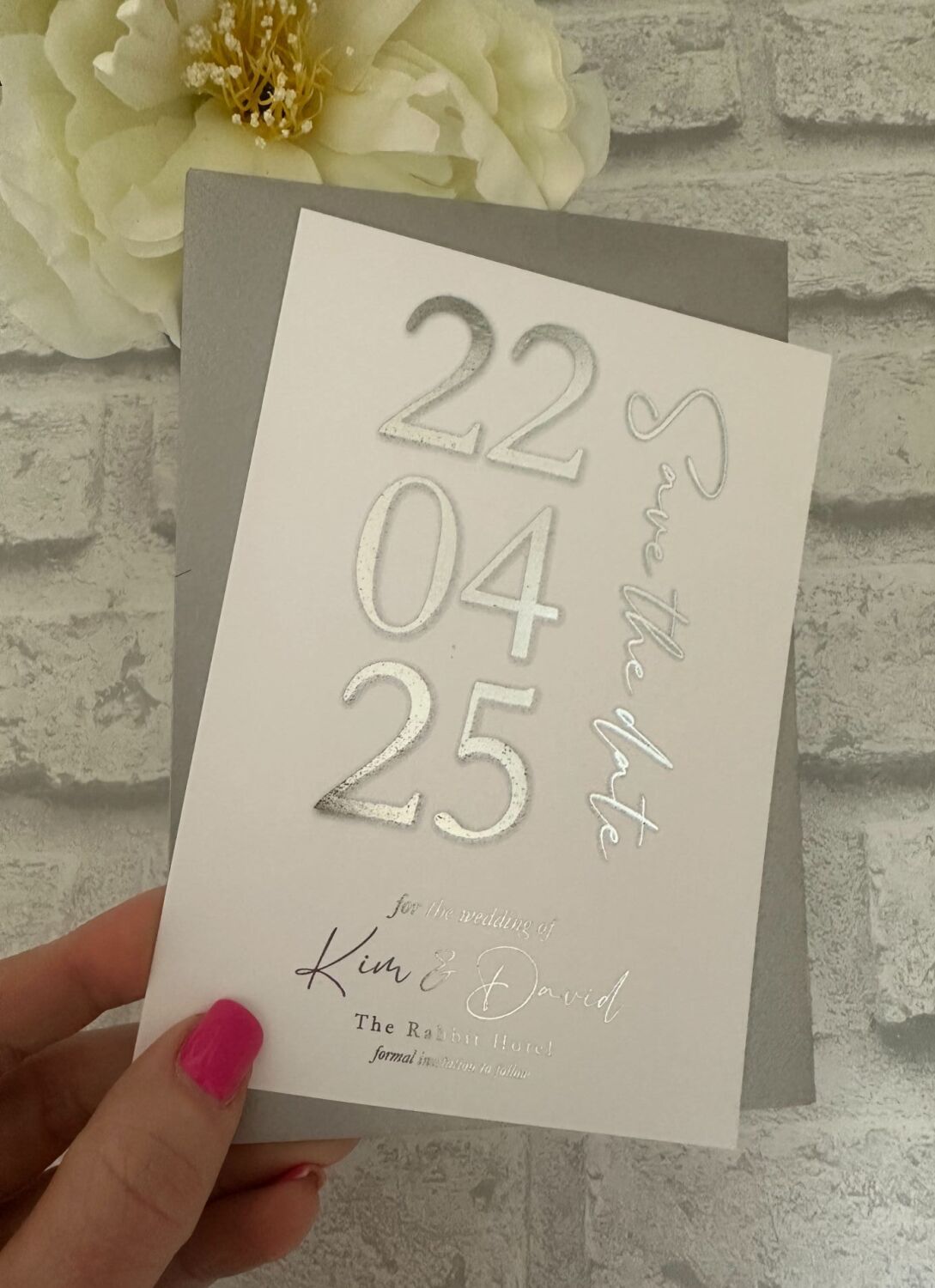 Save the Date - Modern -  Silver