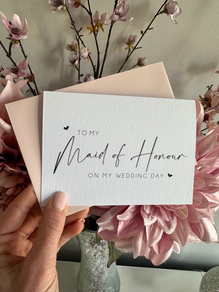 Personalised Thank you card - Maid of Honour