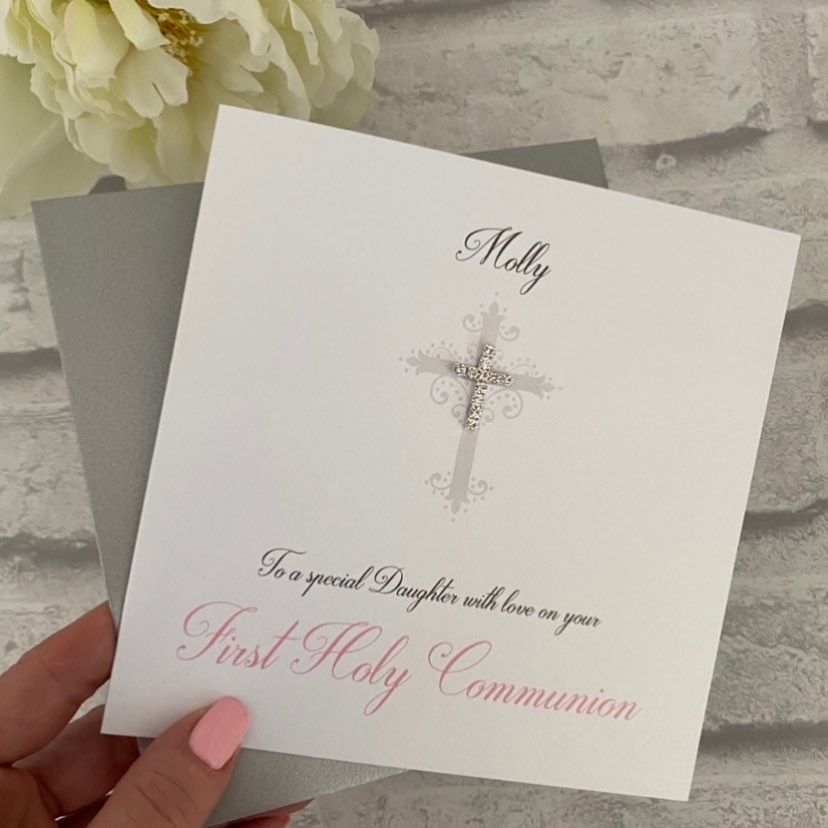 Chic Boutique Range Luxury Communion / Confirmation Card with Diamanté cros
