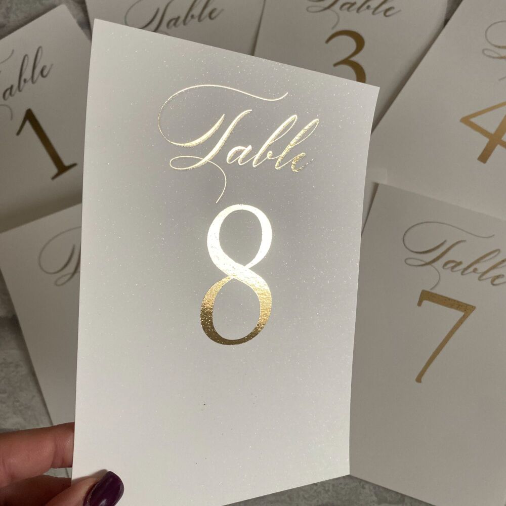 A5 Table Numbers Foil Print