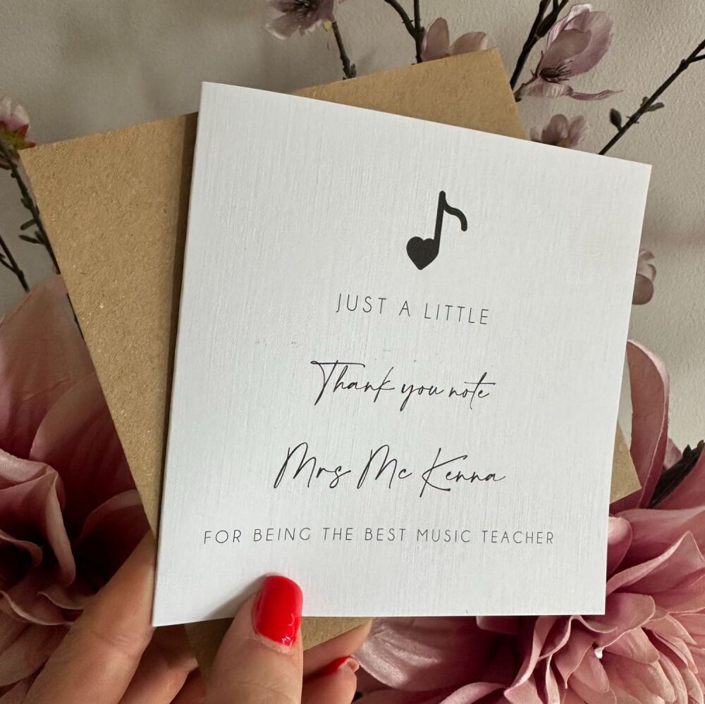Music Teacher Thank you card