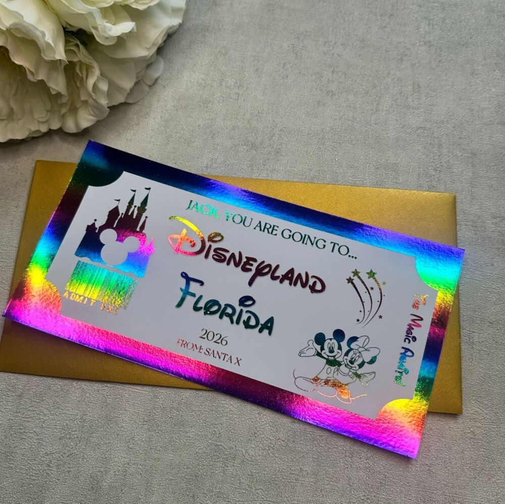 Disneyland Holographic foiled ticket - Paris or Florida
