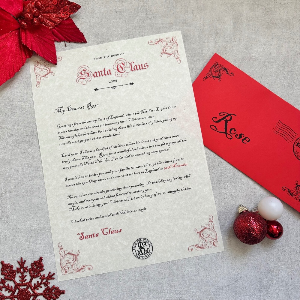 Official Invitation to Lapland from Santa - vintage letter