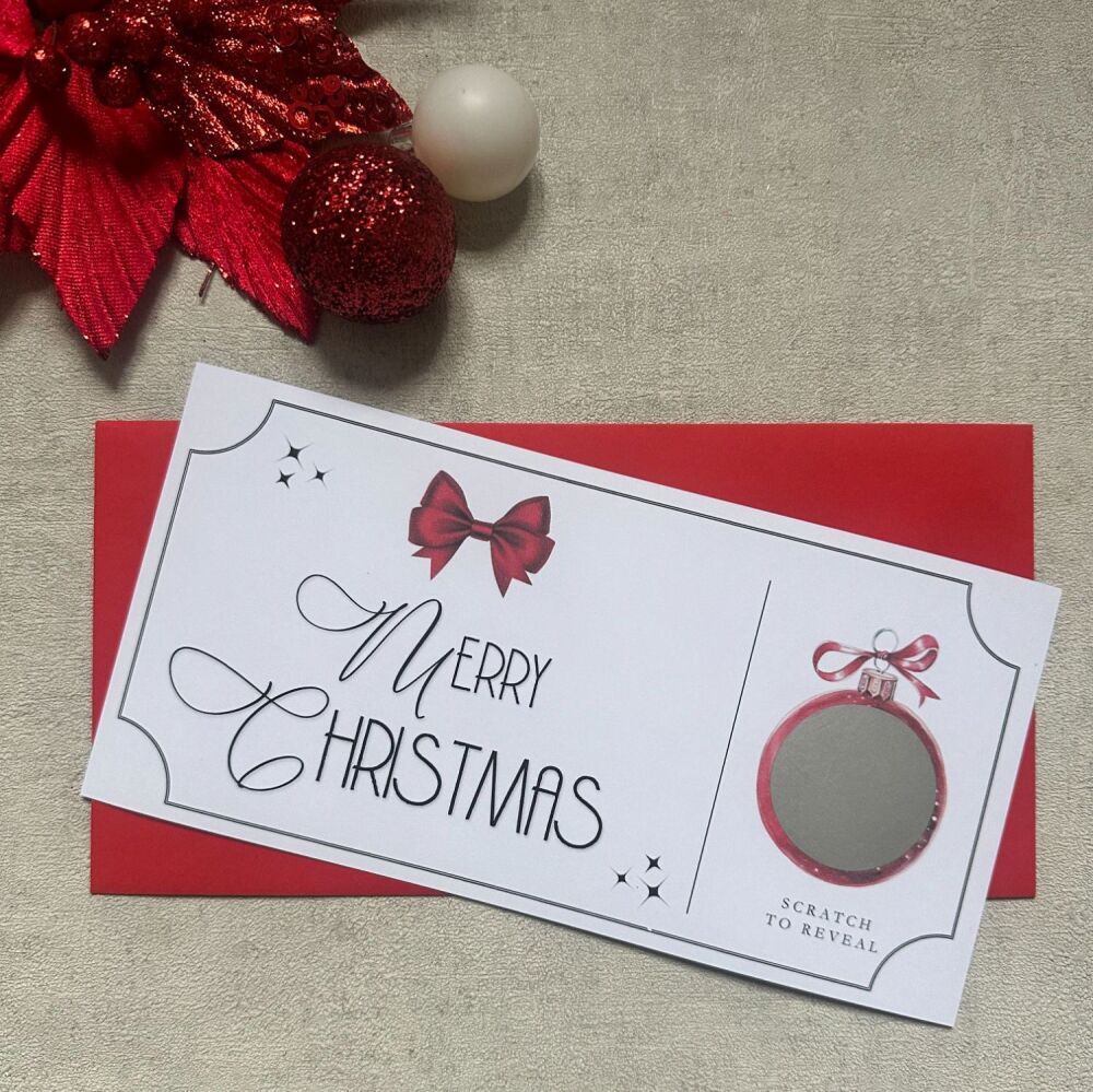 Christmas Scratch Surprise Voucher - red bow