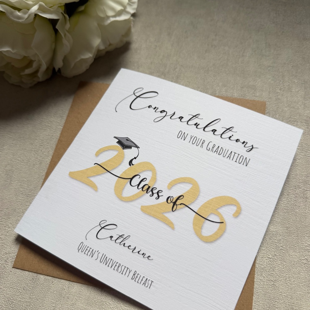 Graduation congratulations card with year