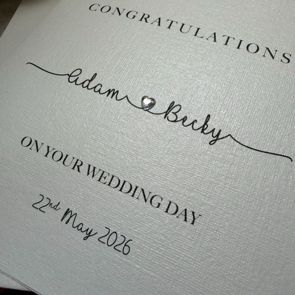 Luxury Pearlescent Engagement or Wedding Congratulations Card - modern calligraphy - Ivory