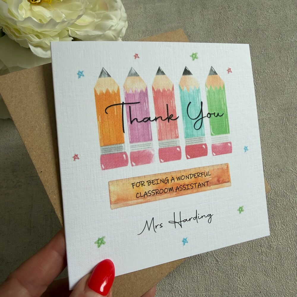 Wonderful Classroom Assistant Thank You Card