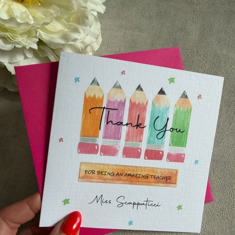 Amazing Teacher Thank You Card