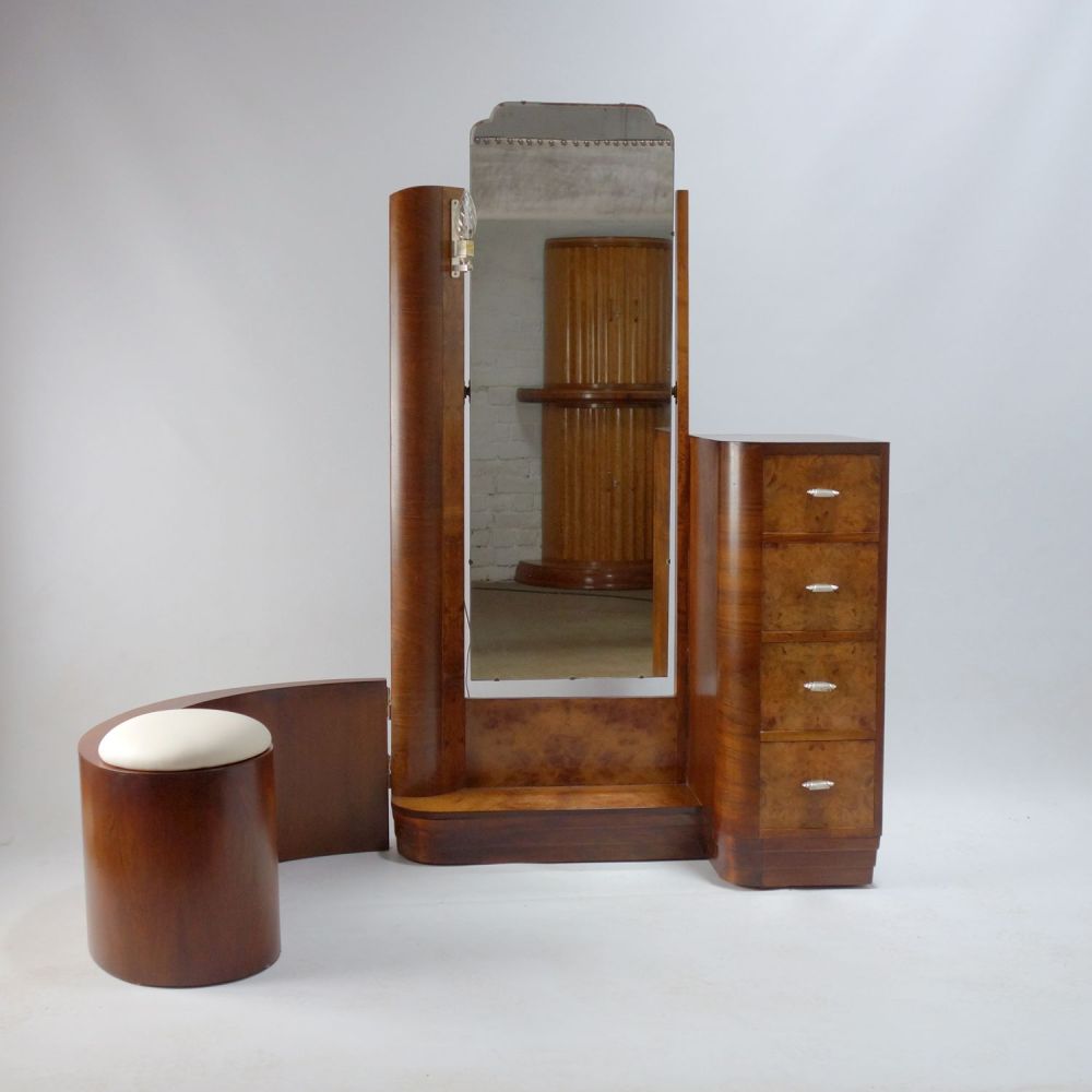 Art Deco Dressing Table with swing stool.c 1930