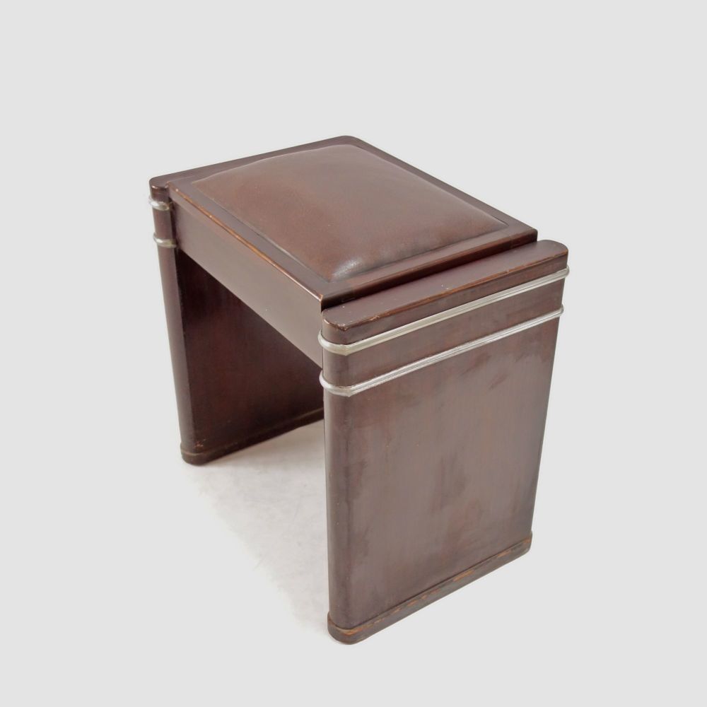 Art Deco Mini Evestaff Piano stool in Walnut C1930 